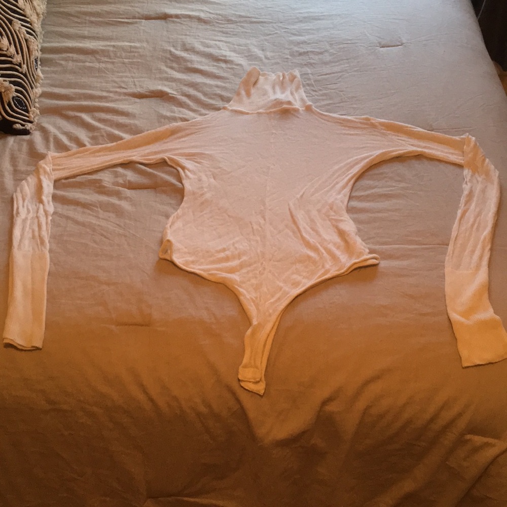 Semi see through white turtle neck